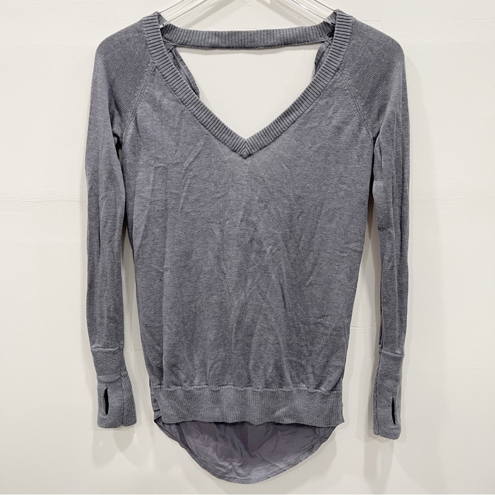 Lululemon Knit Long Sleeve Cown Flowy Back Sweater Top Size 2